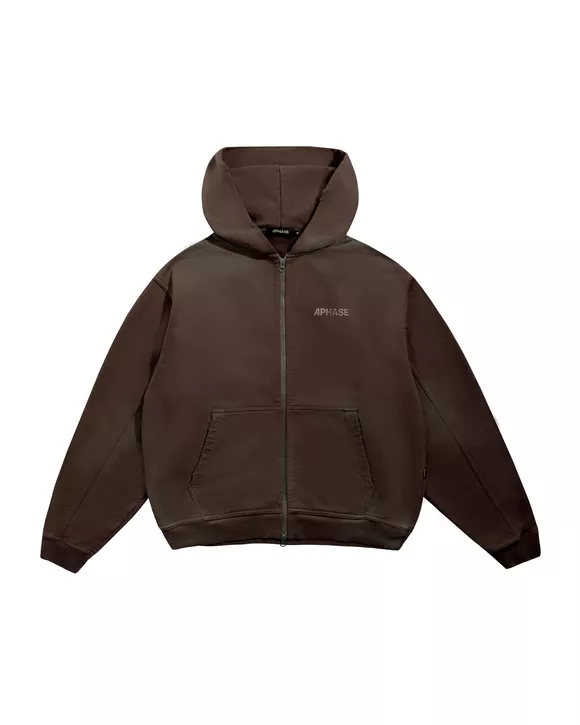 CLASSIC ZIP HOODIE - STONED BROWN | APHASE