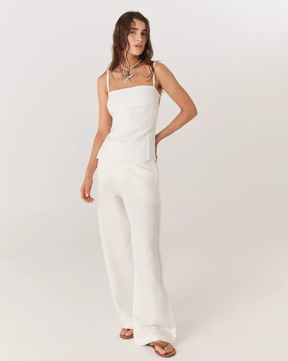PANTACOURT LINHO OFF WHITE MONICA - AUGUST