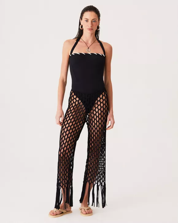 CALÇA MACRAME PRETA PAOLA - AUGUST