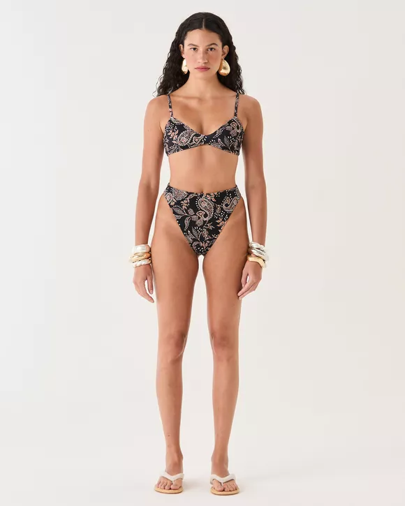 CALCINHA BIQUÍNI HOT PANTS ESTAMPADO PAISLEY LIZ S... - AUGUST