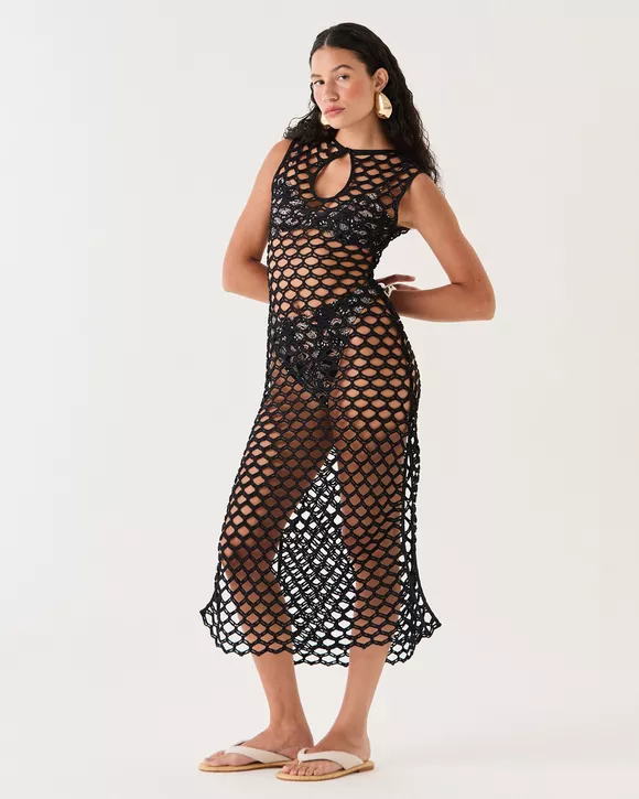 VESTIDO SOFIA MACRAME PRETO - AUGUST