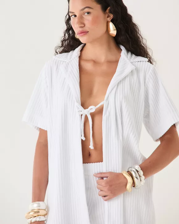 CAMISA ELOISE ATOALHADO BRANCA - AUGUST
