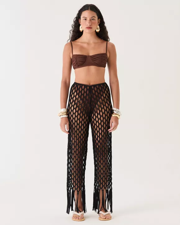 CALÇA MACRAME PRETA PAOLA - AUGUST