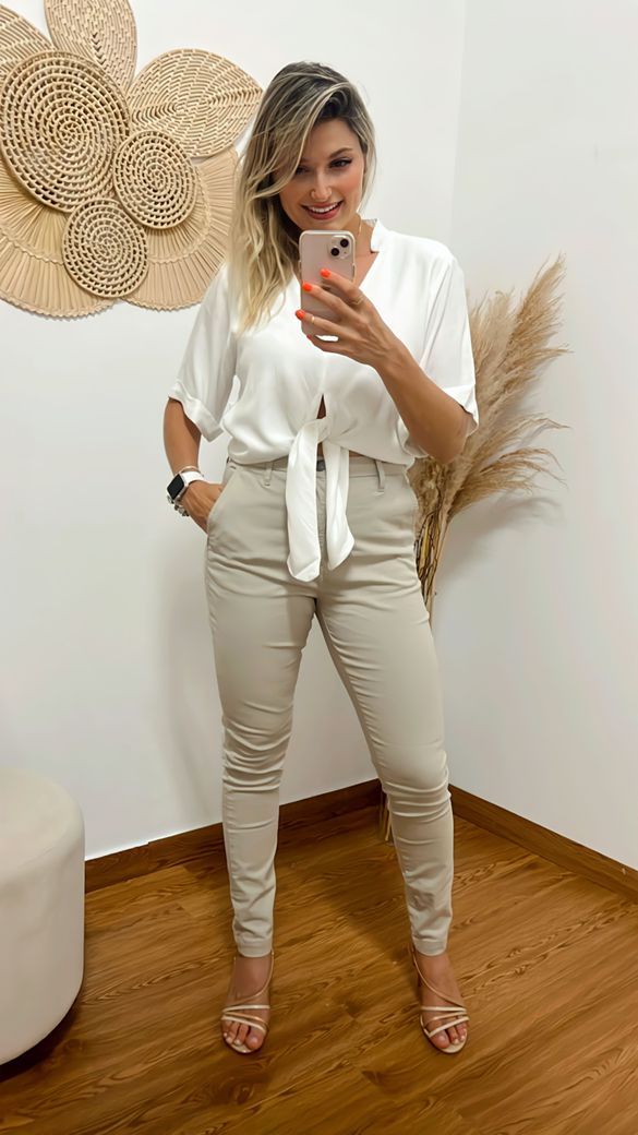 Calça Sarja Areia - Beaberry | Loja Oficial