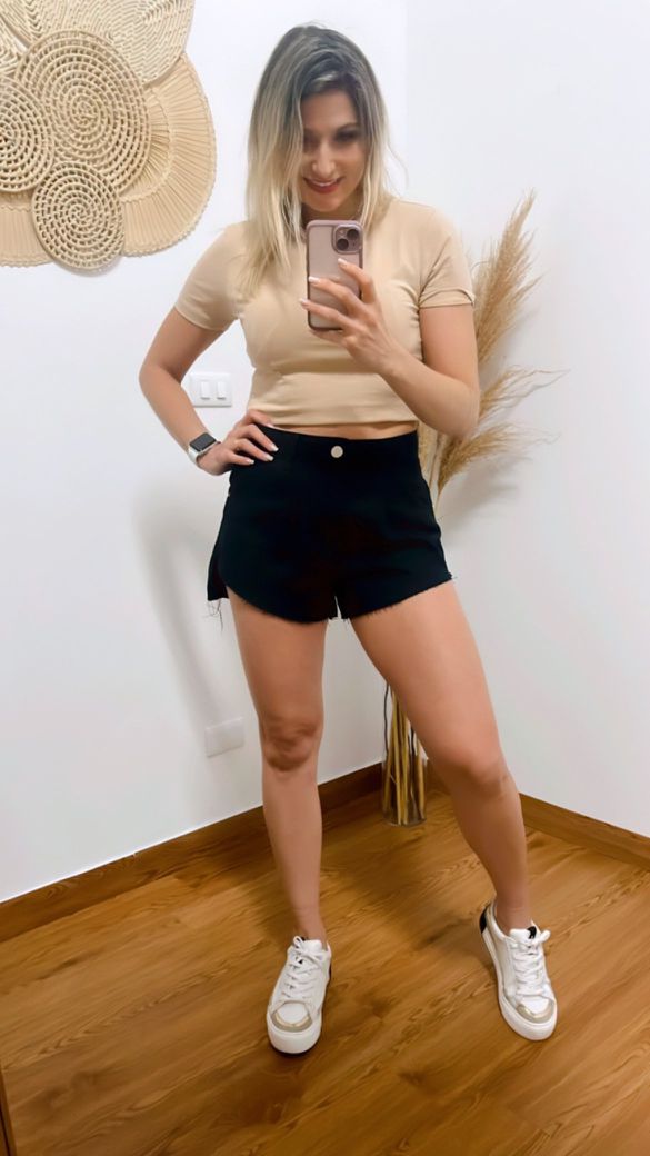 Shorts Jeans Color Preto - Beaberry | Loja Oficial