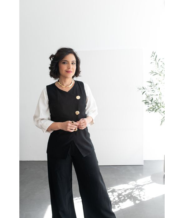 Colete Irregular Marina Preto