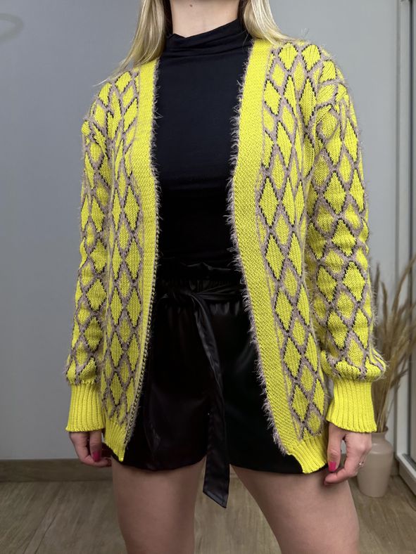 Cardigan Angorá Verde Lima