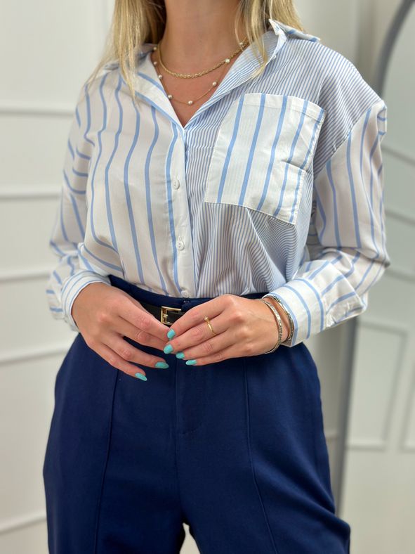 Camisa Listras Azul