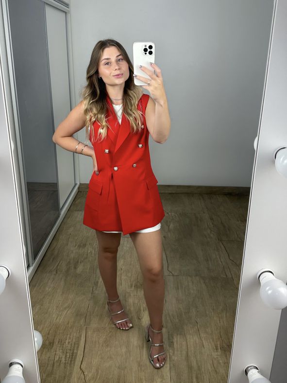 Colete Alfaiataria Iris Vermelho