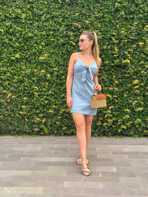 Vestido Alfaiataria Top Azul