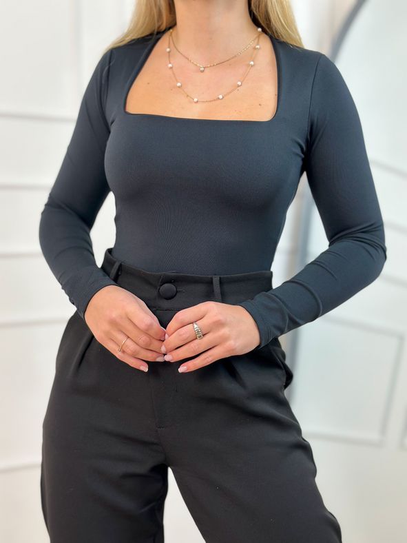 Body Liza Manga Longa Preto