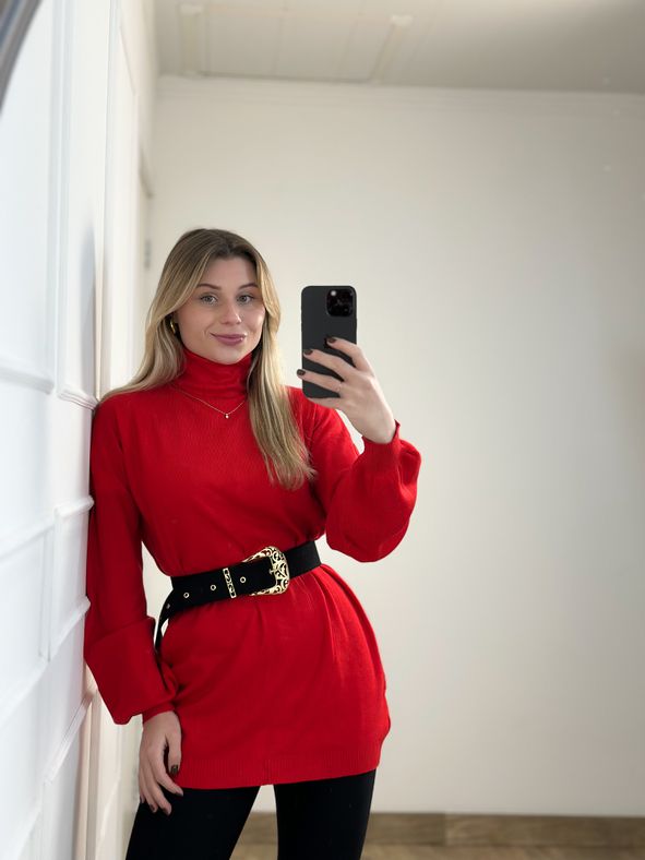 Blusa Modal Alongada Vermelha