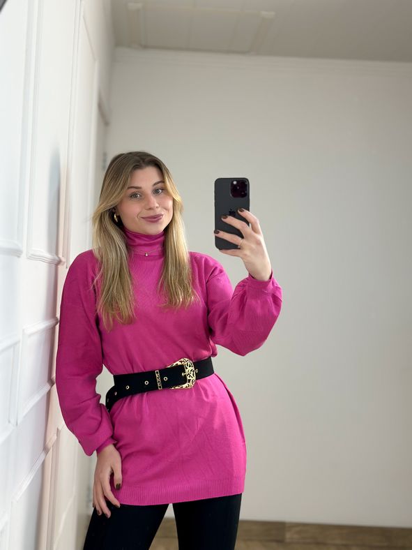 Blusa Modal Alongada Rosa