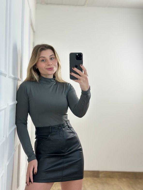 Body Poliamida Gola Chumbo