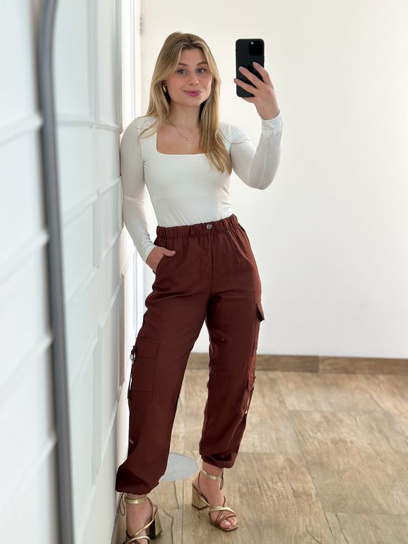 Calça Cargo Marrom