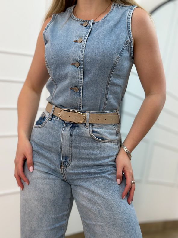 Colete Jeans Lavagem Clara