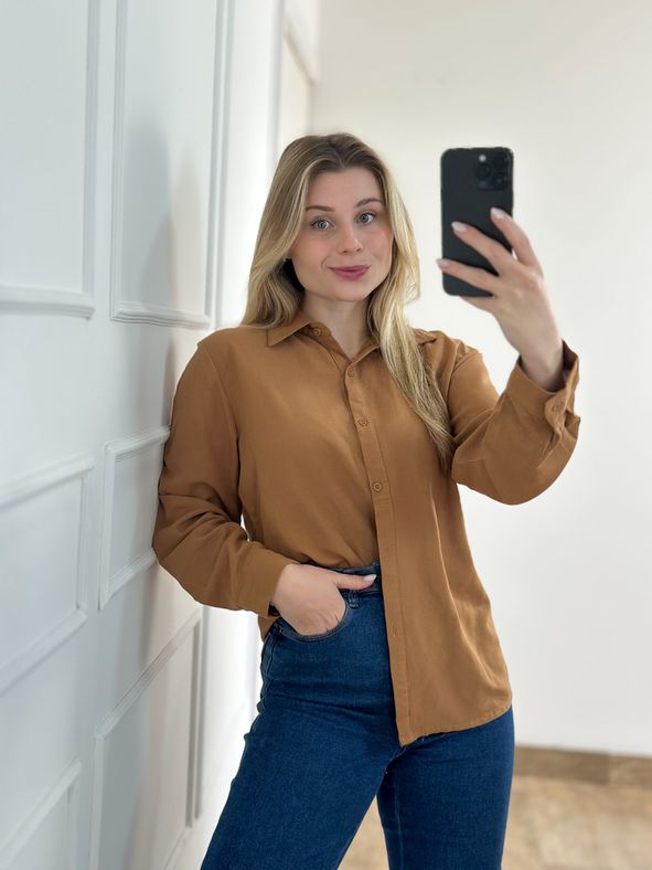 Camisa de Linho Marrom