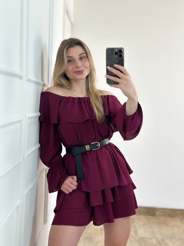 Conjunto Blusa e Short Vinho