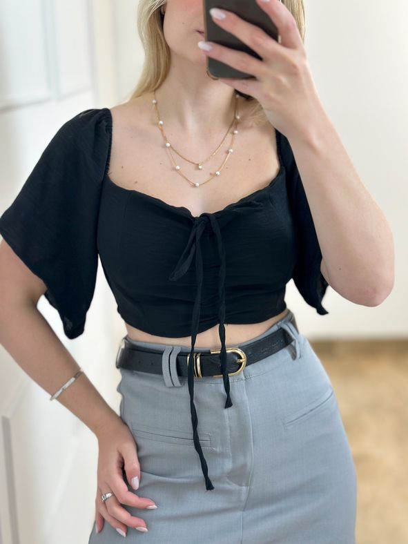 Cropped Duna com Bojo Preto
