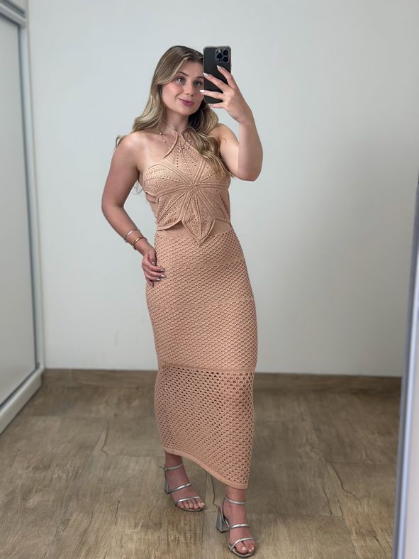Vestido Modal Flor Nude