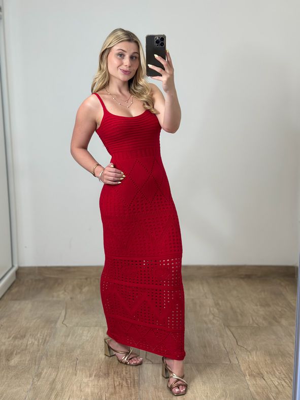 Vestido Modal Longo Vermelho