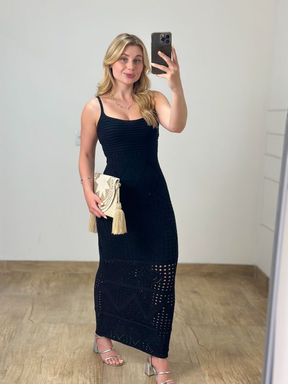 Vestido Modal Longo Preto