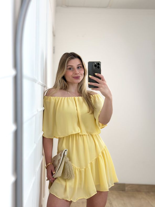 Macaquinho Ombro a Ombro Amarelo Manteiga