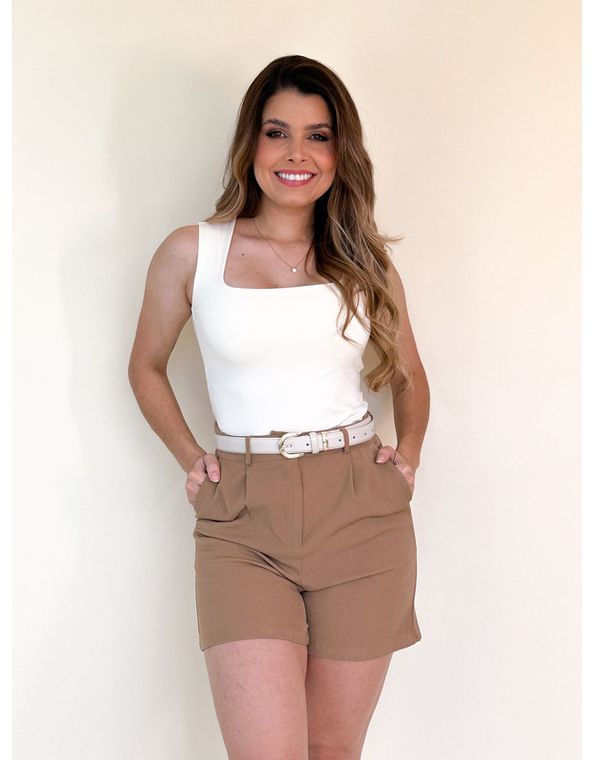 Short Alfaiataria Giorgia Caramelo - FORMOSA