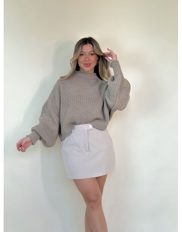 Short Saia Estela Bege - FORMOSA