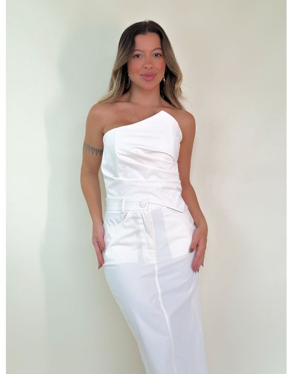 Saia Midi Carmela Off white - FORMOSA