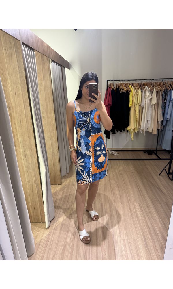 VESTIDO CURTO ESTAMPADO - 63829 - Loja Damas