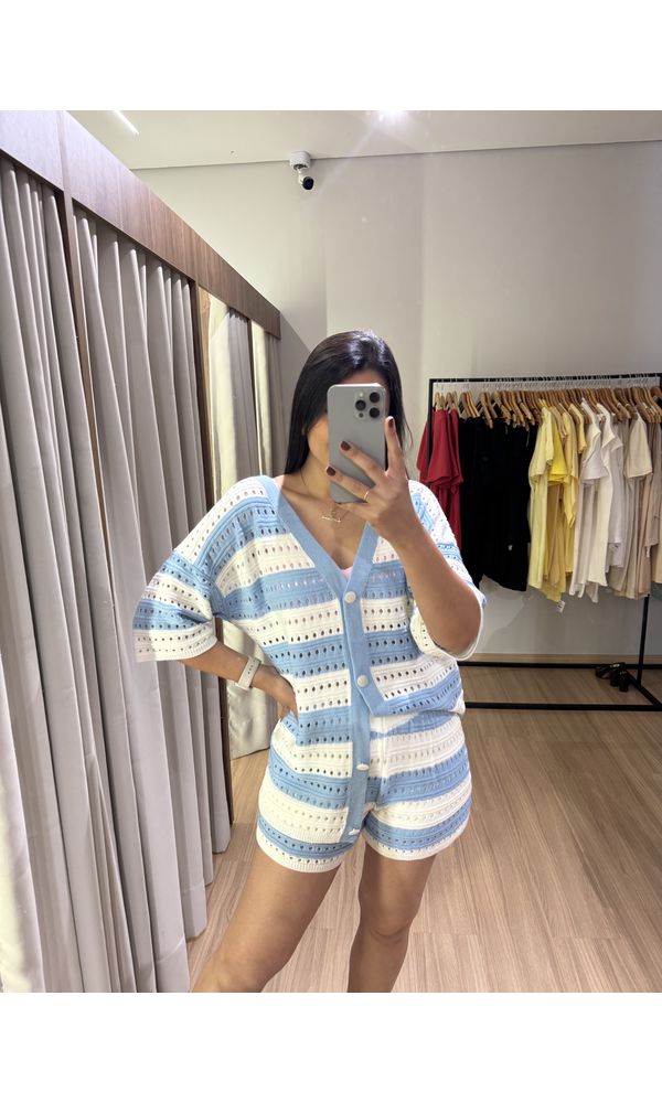 CONJUNTO MODAL LISTRAS AZUL BEBE - 4987500 - Loja Damas