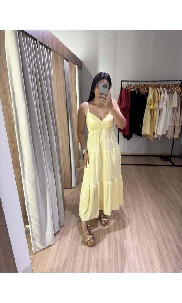 VESTIDO LEONI AMARELO - 154987 - Loja Damas