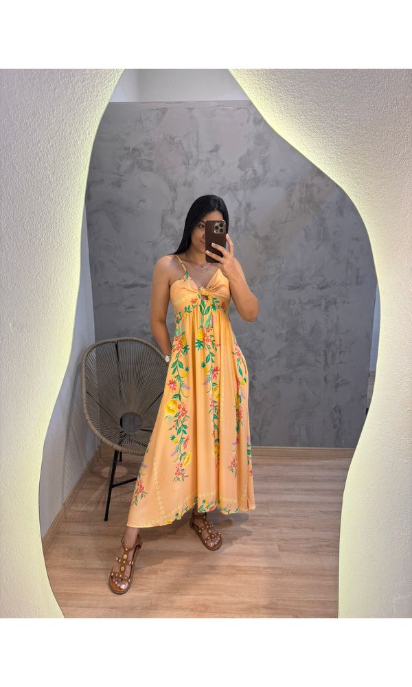 VESTIDO JASMIM ALCINHA SALMÃO - 2656 - Loja Damas