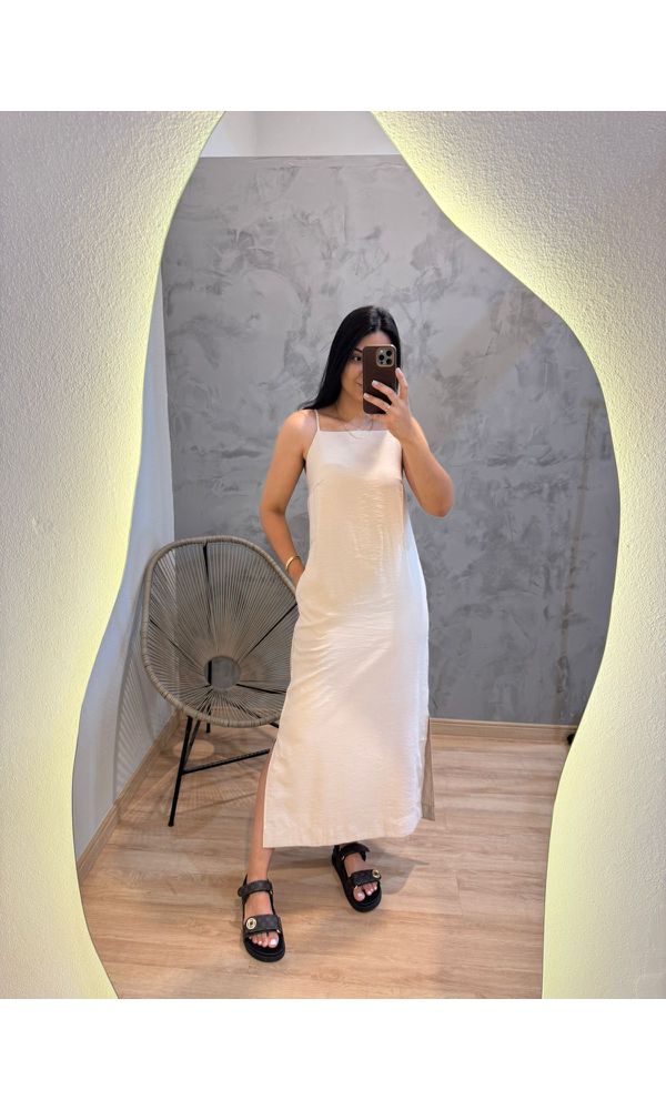 VESTIDO MILENA ALCINHA NUDE - 32265 - Loja Damas