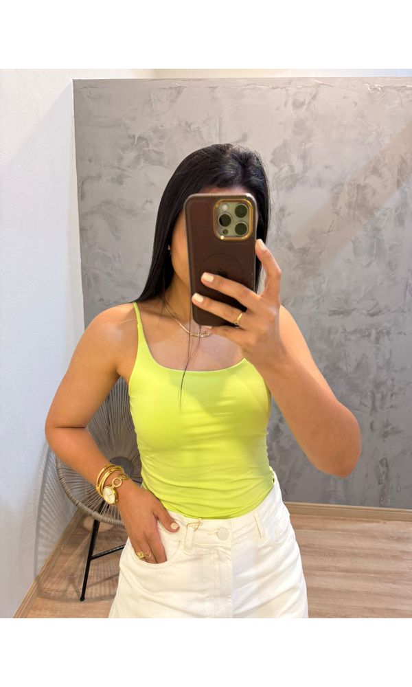 ALCINHA BASICA POLIAMIDA VERDE LIMA - 03236 - Loja Damas