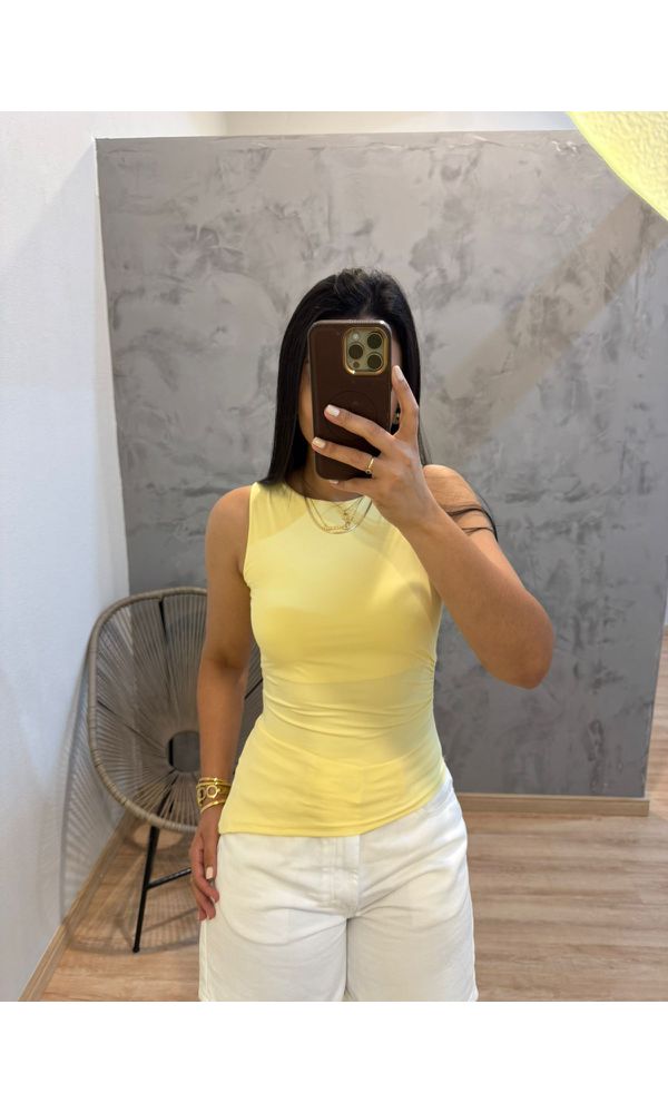 REGATA POLIAMIDA ASSIMETRICA AMARELO - 303621 - Loja Damas