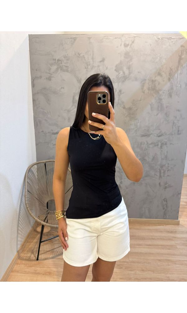 REGATA POLIAMIDA ASSIMETRICA PRETO - 3026 - Loja Damas