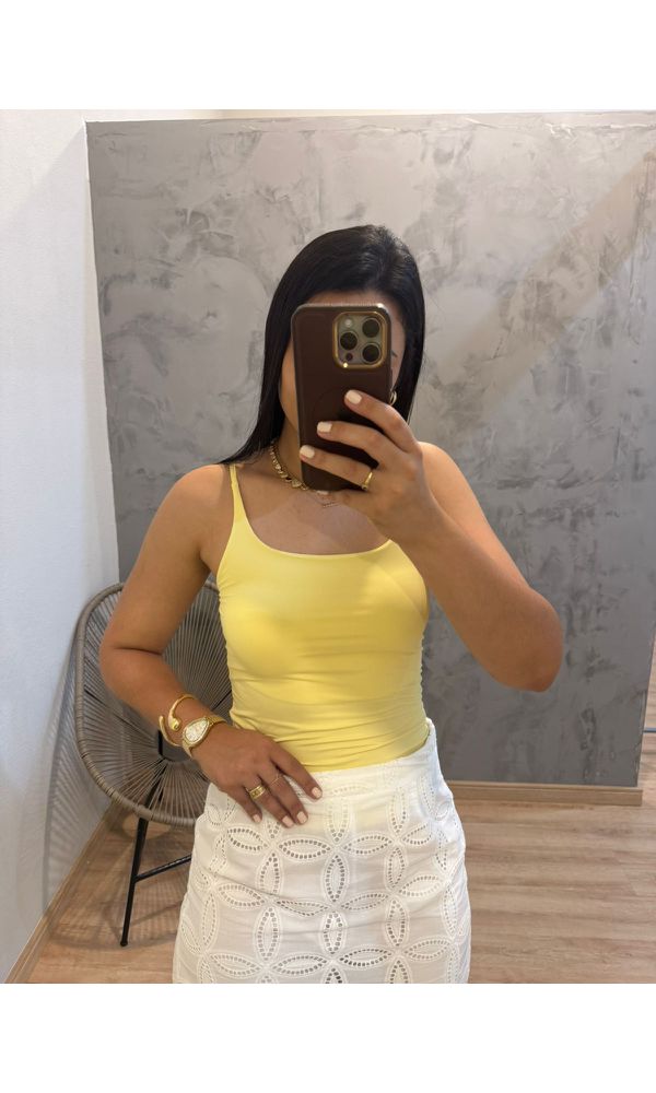 ALCINHA BASICA POLIAMIDA AMARELO - 250256 - Loja Damas