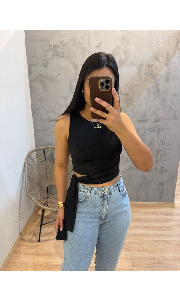 CROPPED SUPLEX PRETO - 30214 - Loja Damas