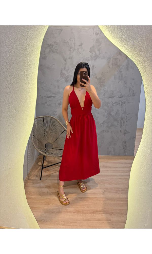 VESTIDO FANNY VERMELHO - 200155 - Loja Damas