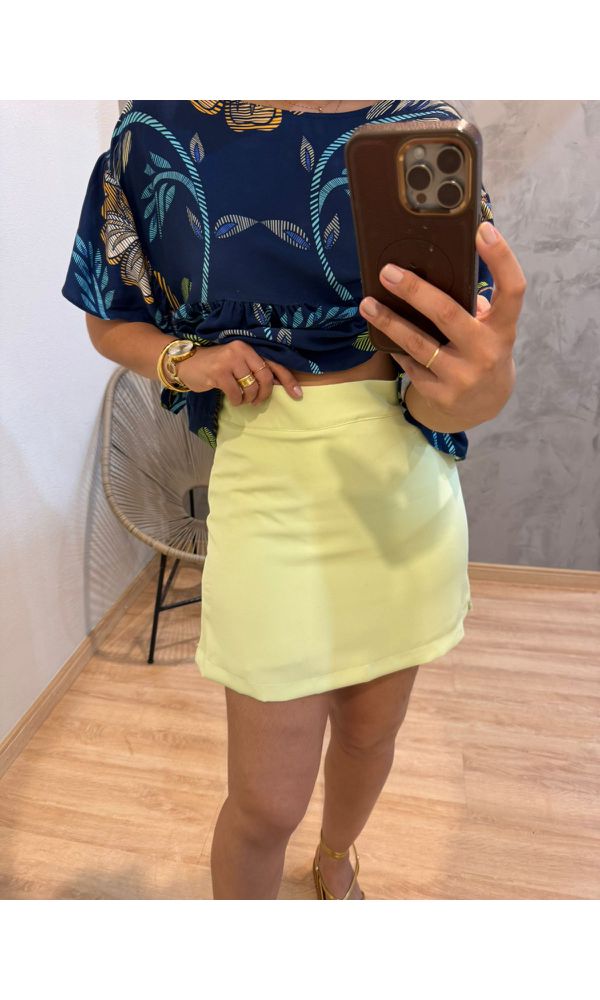 SHORTS SAIA ALFAIATARIA FELL LOVE VERDE CLARO - 20... - Loja Damas