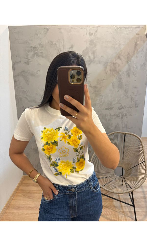 CAMISETA BASICA ALGODAO FARM - 233 - Loja Damas