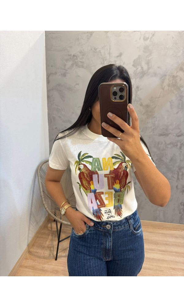 CAMISETA ALGODAO ARARA - 556 - Loja Damas