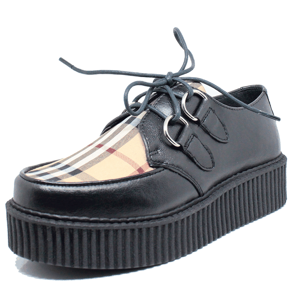 Creeper Xadrez Beje Estilo Veggie Shoes Creeper Xadrez Beje Estilo Veggie Shoes
