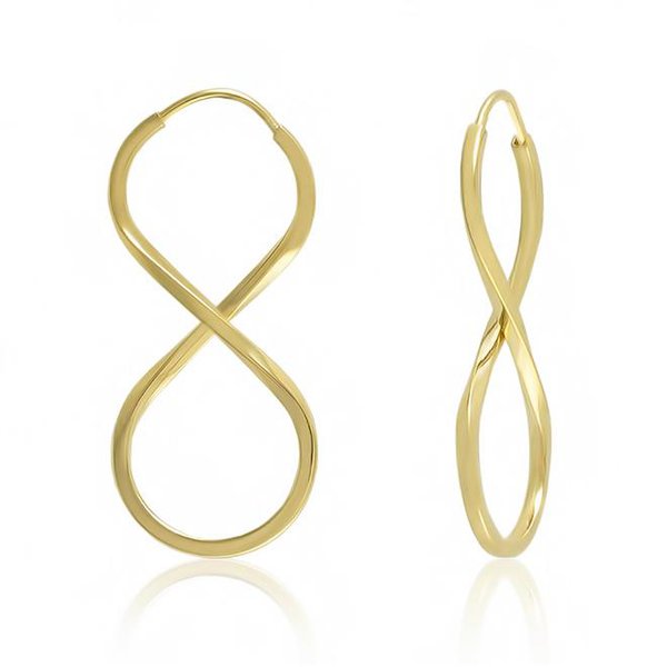 Brinco em Ouro 18K Argola Infinito Brinco em Ouro 18K Argola Infinito