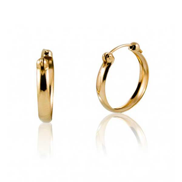 Brinco em Ouro 18K Argola 14mm Brinco em Ouro 18K Argola 14mm