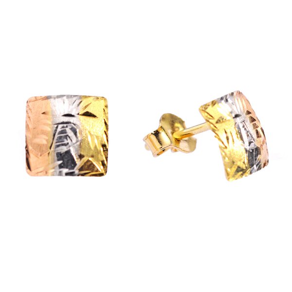 Brinco em Ouro 18K Escravas 3 Ouros Brinco em Ouro 18K Escravas 3 Ouros