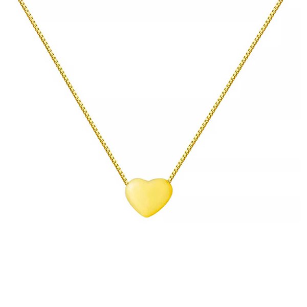 Corrente em Ouro 18K Veneziana de 0,5mm com 45cm e Coração Fixo Corrente em Ouro 18K Veneziana de 0,5mm com 45cm e Coração Fixo