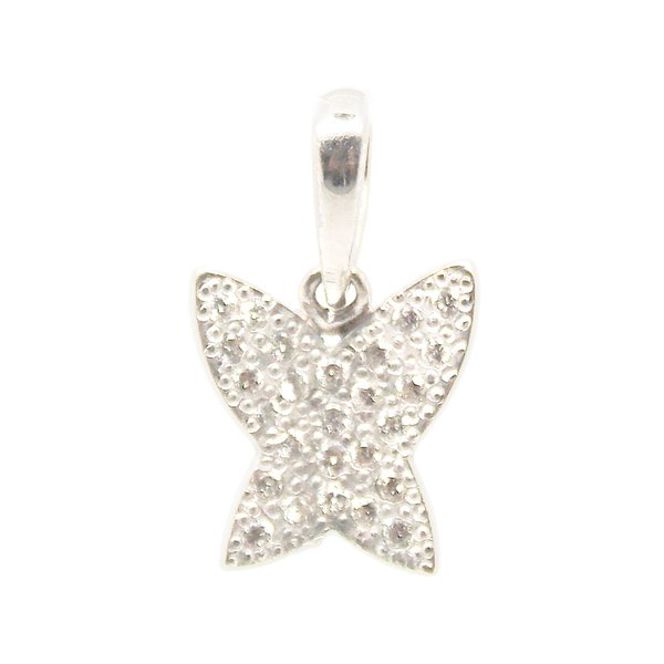 Pingente em Ouro Branco 18K Borboleta com Diamantes de 1 ponto (0,26 Cts) Pingente em Ouro Branco 18K Borboleta com Diamantes de 1 ponto (0,26 Cts)